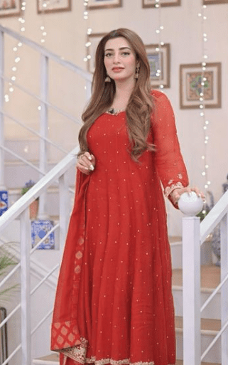 Nawal Saeed Inspired 5 Best Shalwar Kameez Ideas | Transform Your Style with Nawal Saeed’s Shalwar Kameez Inspirations | Nawal Saeed traditional red Shalwar Kameez